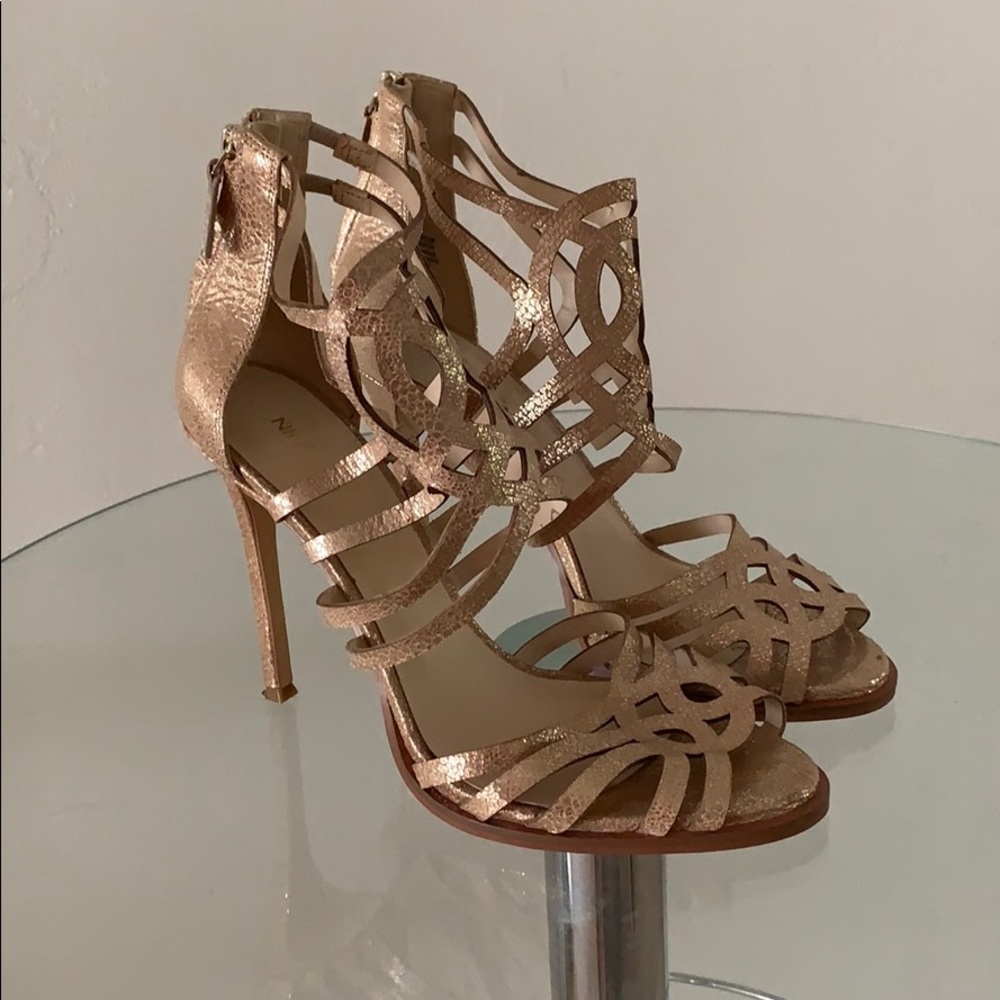 Nine West Iridescent Gold Heels